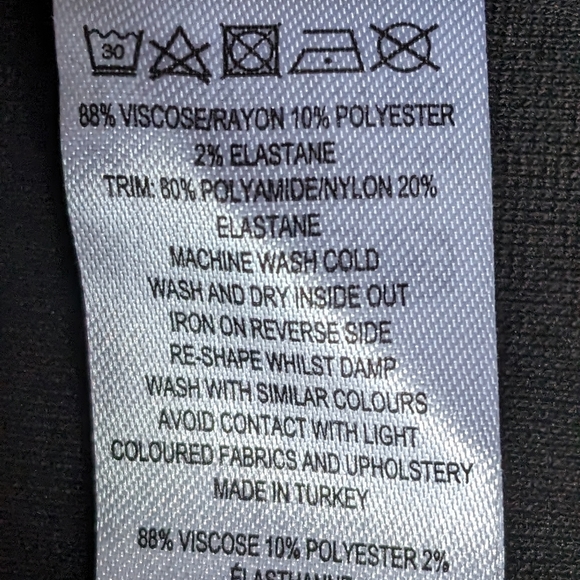 NWT...French Connection Long Mesh Sleeve Jersey Dress Size 12 - Picture 5 of 5